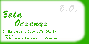bela ocsenas business card